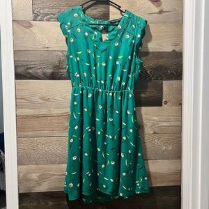 Green floral dress